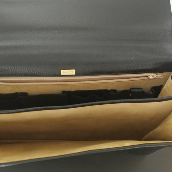 Bally Black Men's Leather Briefcase - Picture 4 of 7